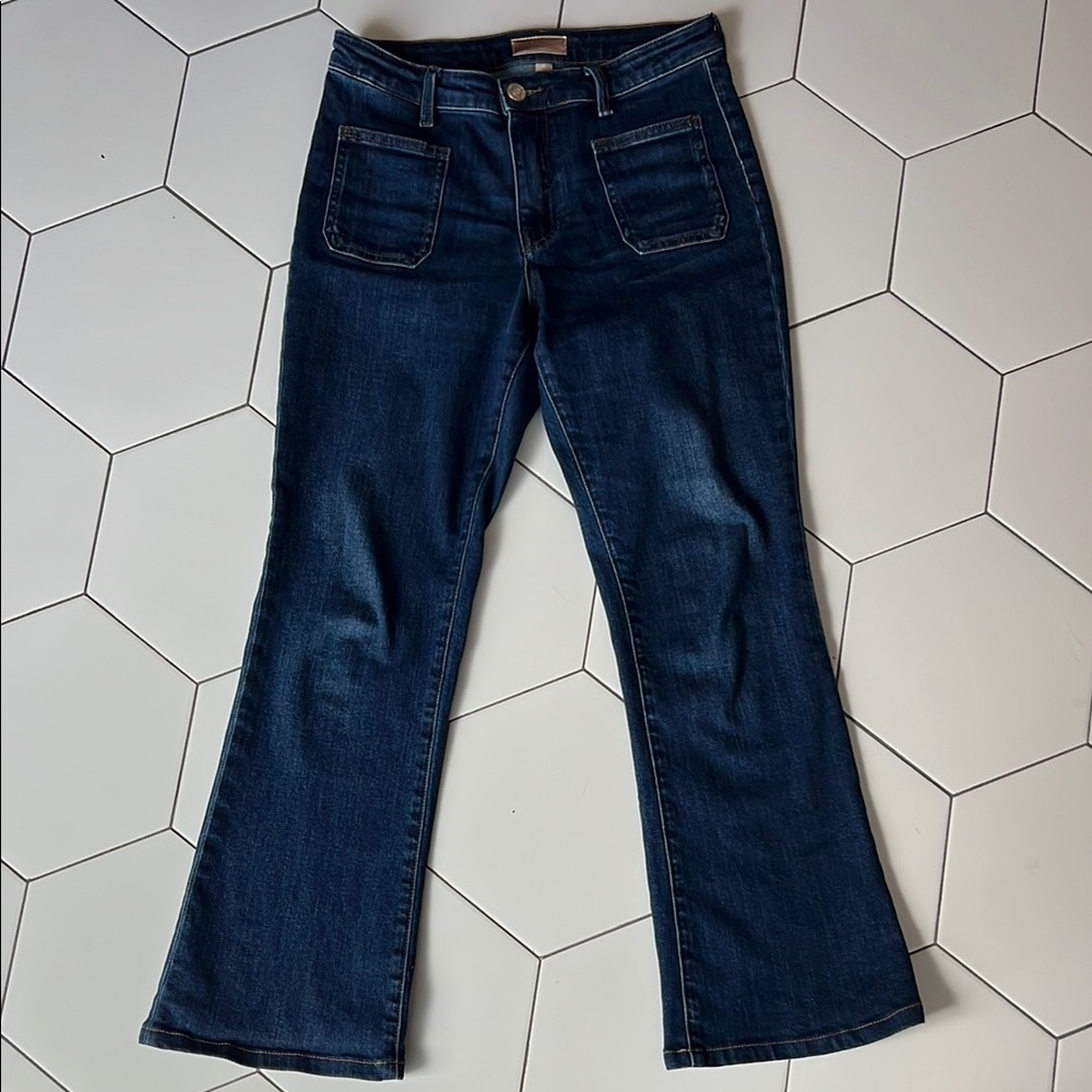 Size 6 KUT brand Women's Dark Blue Flared Jeans